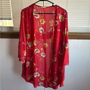 Floral Red Sheer Kimono Maurice’s